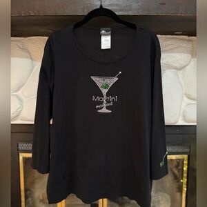 Martini Moment Black Long Sleeve Top